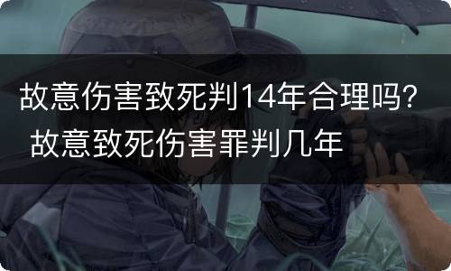故意伤害致死判14年合理吗？ 故意致死伤害罪判几年