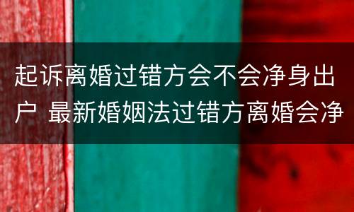 起诉离婚过错方会不会净身出户 最新婚姻法过错方离婚会净身出户吗
