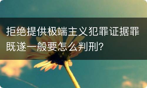 拒绝提供极端主义犯罪证据罪既遂一般要怎么判刑？