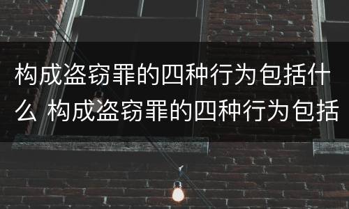 构成盗窃罪的四种行为包括什么 构成盗窃罪的四种行为包括什么和什么