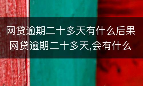 网贷逾期二十多天有什么后果 网贷逾期二十多天,会有什么结果