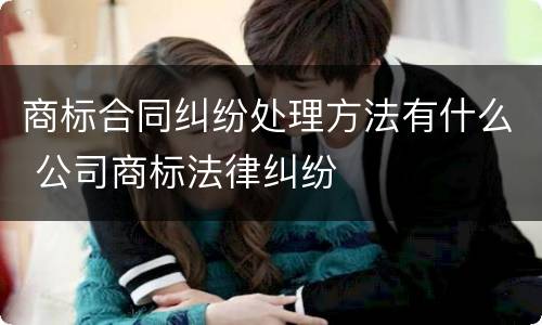 商标合同纠纷处理方法有什么 公司商标法律纠纷