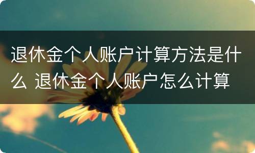 退休金个人账户计算方法是什么 退休金个人账户怎么计算