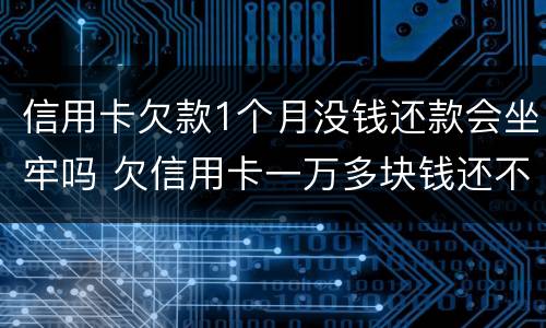 信用卡欠款1个月没钱还款会坐牢吗 欠信用卡一万多块钱还不起会坐牢吗