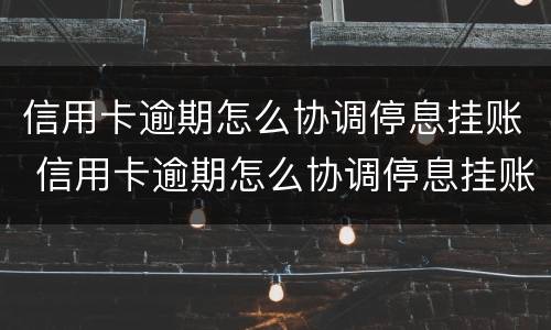信用卡逾期怎么协调停息挂账 信用卡逾期怎么协调停息挂账的