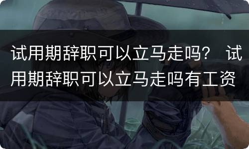 试用期辞职可以立马走吗？ 试用期辞职可以立马走吗有工资
