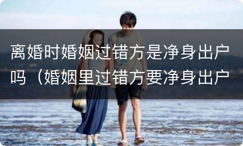 离婚时婚姻过错方是净身出户吗（婚姻里过错方要净身出户吗）