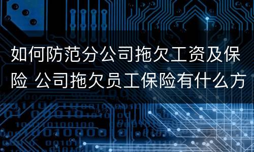 如何防范分公司拖欠工资及保险 公司拖欠员工保险有什么方法可以解决