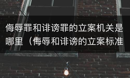 侮辱罪和诽谤罪的立案机关是哪里（侮辱和诽谤的立案标准）