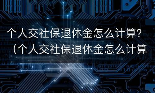 个人交社保退休金怎么计算？（个人交社保退休金怎么计算的）