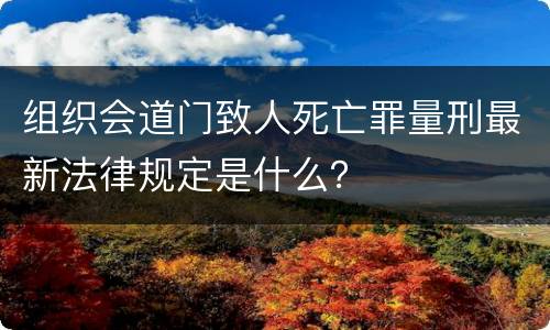 组织会道门致人死亡罪量刑最新法律规定是什么？