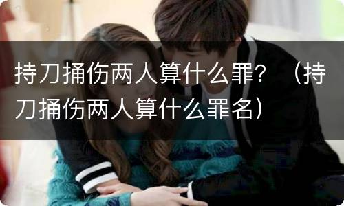 持刀捅伤两人算什么罪？（持刀捅伤两人算什么罪名）