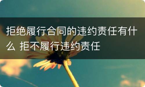拒绝履行合同的违约责任有什么 拒不履行违约责任