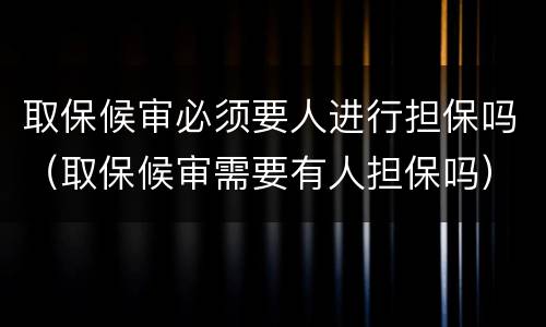 取保候审必须要人进行担保吗（取保候审需要有人担保吗）