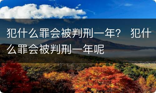 犯什么罪会被判刑一年？ 犯什么罪会被判刑一年呢