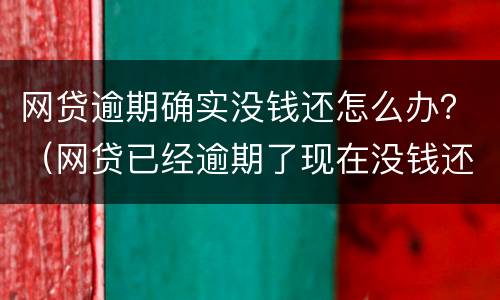 网贷逾期确实没钱还怎么办？（网贷已经逾期了现在没钱还后面可以还吗）