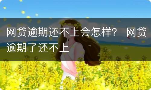 网贷逾期还不上会怎样？ 网贷逾期了还不上