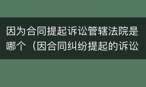 因为合同提起诉讼管辖法院是哪个（因合同纠纷提起的诉讼什么人民法院有管辖权）