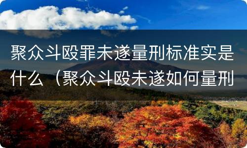 聚众斗殴罪未遂量刑标准实是什么（聚众斗殴未遂如何量刑）