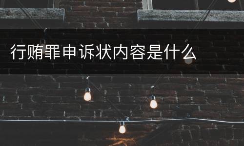 行贿罪申诉状内容是什么