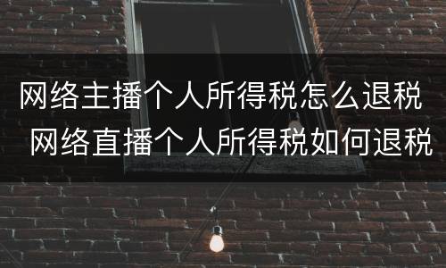 网络主播个人所得税怎么退税 网络直播个人所得税如何退税