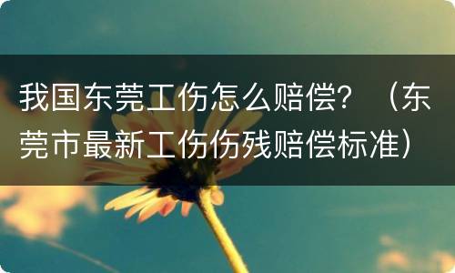 我国东莞工伤怎么赔偿？（东莞市最新工伤伤残赔偿标准）