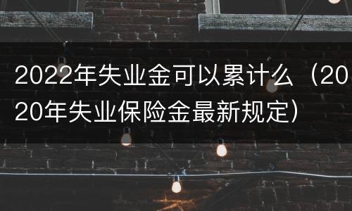 2022年失业金可以累计么（2020年失业保险金最新规定）