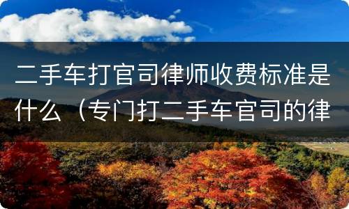 二手车打官司律师收费标准是什么（专门打二手车官司的律师）