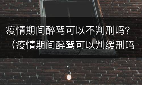 疫情期间醉驾可以不判刑吗？（疫情期间醉驾可以判缓刑吗）