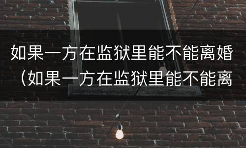如果一方在监狱里能不能离婚（如果一方在监狱里能不能离婚呢）