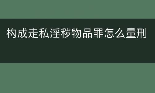 构成走私淫秽物品罪怎么量刑