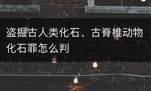 盗掘古人类化石、古脊椎动物化石罪怎么判
