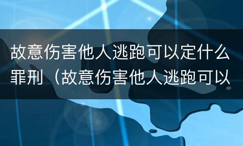 故意伤害他人逃跑可以定什么罪刑（故意伤害他人逃跑可以定什么罪刑法）