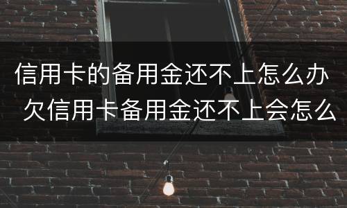信用卡的备用金还不上怎么办 欠信用卡备用金还不上会怎么样