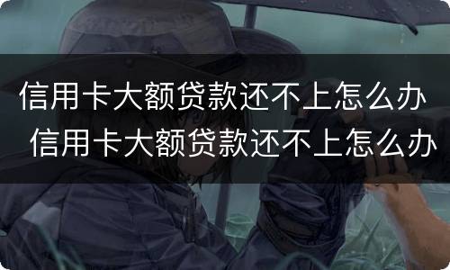 信用卡大额贷款还不上怎么办 信用卡大额贷款还不上怎么办呢