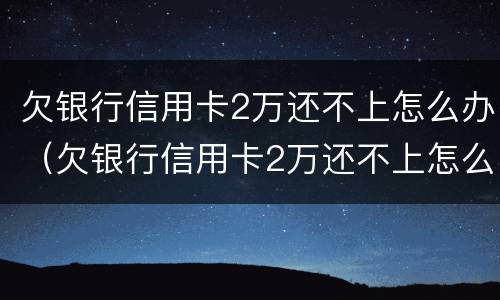 欠银行信用卡2万还不上怎么办（欠银行信用卡2万还不上怎么办呀）