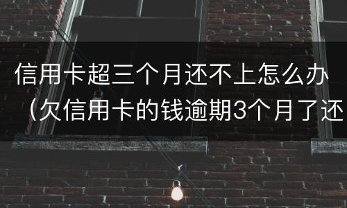 信用卡超三个月还不上怎么办（欠信用卡的钱逾期3个月了还不上怎么办）