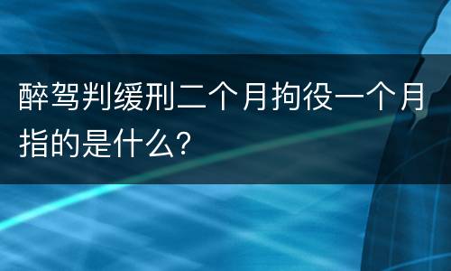 醉驾判缓刑二个月拘役一个月指的是什么？