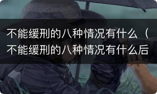 不能缓刑的八种情况有什么（不能缓刑的八种情况有什么后果）