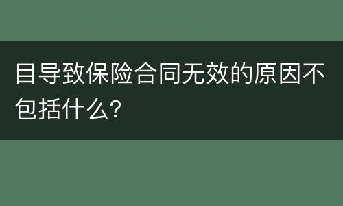 目导致保险合同无效的原因不包括什么？