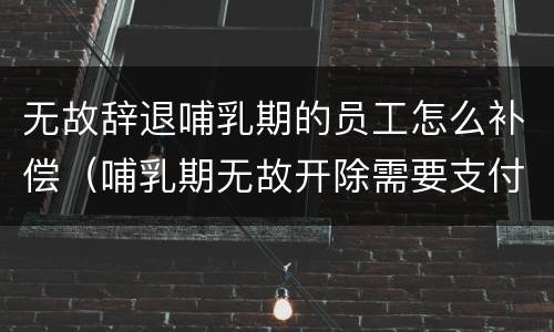 无故辞退哺乳期的员工怎么补偿（哺乳期无故开除需要支付几倍工资）