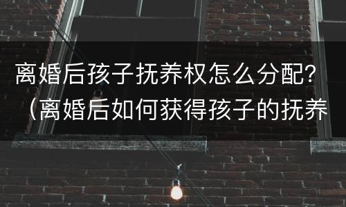 离婚后孩子抚养权怎么分配？（离婚后如何获得孩子的抚养权）