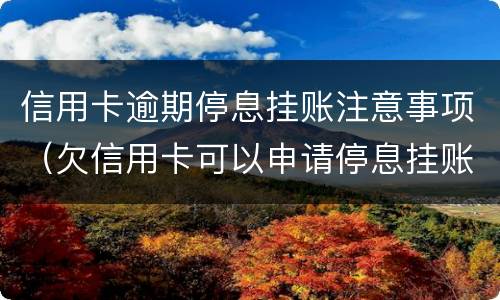 信用卡逾期停息挂账注意事项（欠信用卡可以申请停息挂账吗）