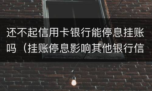 还不起信用卡银行能停息挂账吗（挂账停息影响其他银行信用卡）
