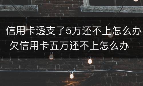 信用卡透支了5万还不上怎么办 欠信用卡五万还不上怎么办