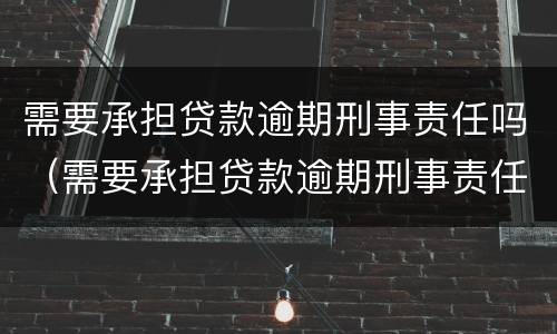 需要承担贷款逾期刑事责任吗（需要承担贷款逾期刑事责任吗）