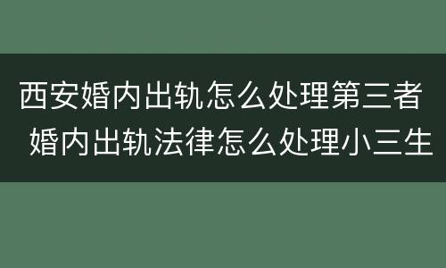 西安婚内出轨怎么处理第三者 婚内出轨法律怎么处理小三生了孩子