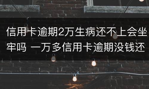信用卡逾期2万生病还不上会坐牢吗 一万多信用卡逾期没钱还会坐牢吗