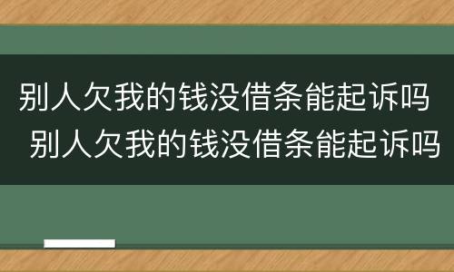 别人欠我的钱没借条能起诉吗 别人欠我的钱没借条能起诉吗法院