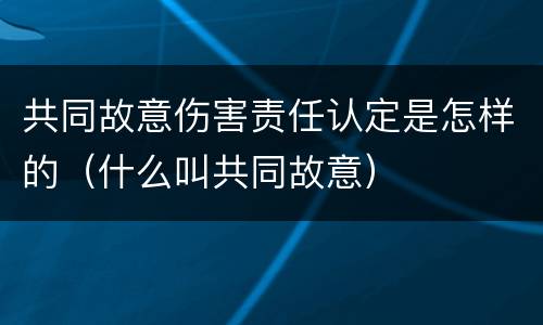 共同故意伤害责任认定是怎样的（什么叫共同故意）